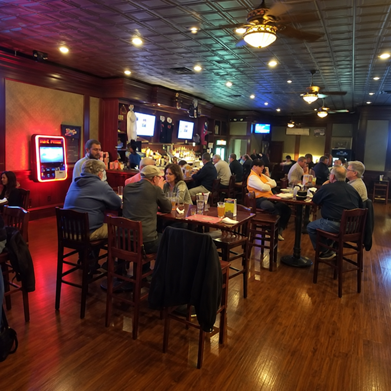 Guests gathered for a Magic Mike Entertainment trivia night at a Massachusetts bar and restaurant